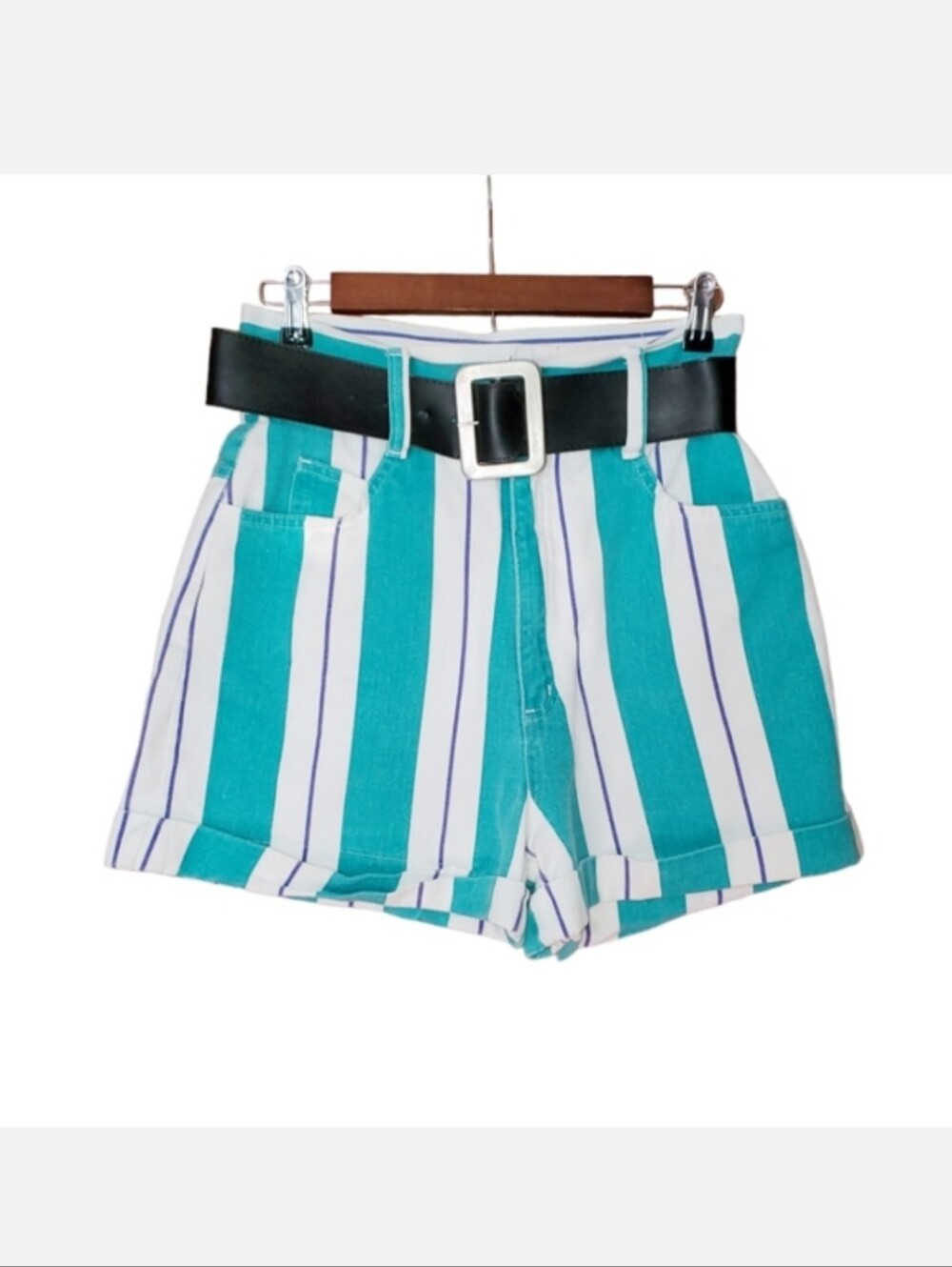 VINTAGE Pasta Rigid Striped Jean Short